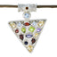 Multi Stone Statement Latin American 925 Silver Solitaire multicolor Pendant
