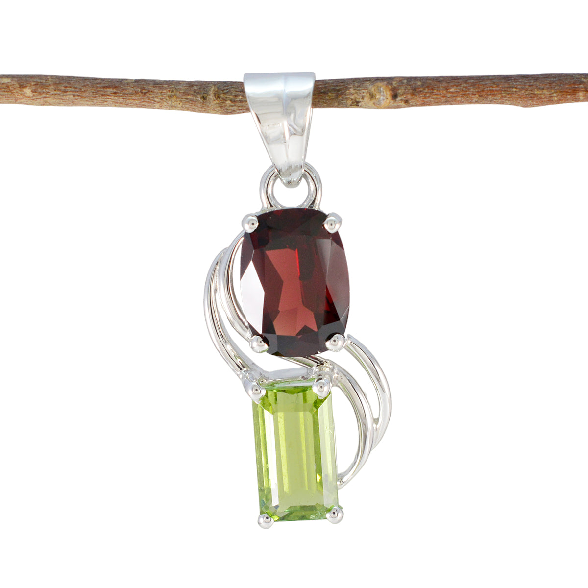 Multi Stone Eye-catching Egyptian 925 Silver Solitaire multicolor Pendant Immagine principale del prodotto