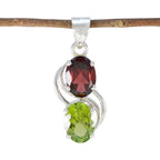 Multi Stone Versatile Turkish 92.5 Silver Toi et Moi multicolor Pendant
