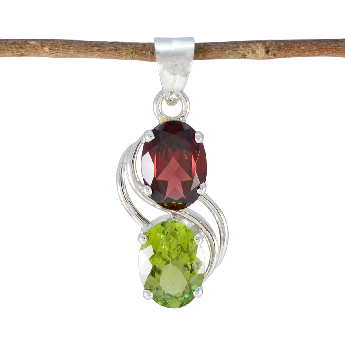 Multi Stone Versatile Turkish 92.5 Silver Toi et Moi multicolor Pendant