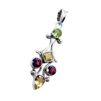 Multi Stone Eye-catching Moroccan Silver Penta Ellie Romantic multicolor Pendant Jewelry