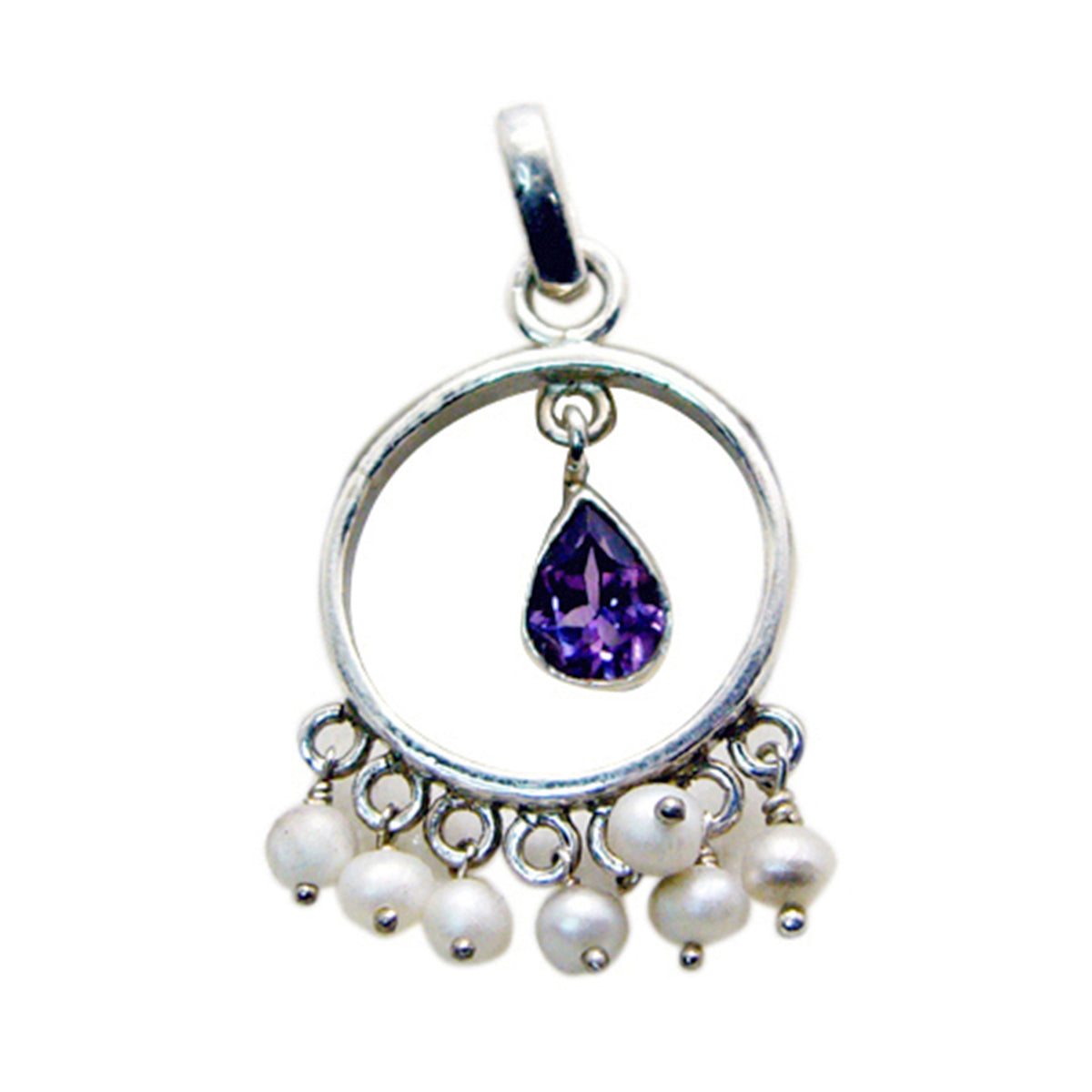 Multi Stone Eye-catching Egyptian Sterling Silver multiple multicolor Pendant Huvudsaklig produktbild