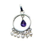 Multi Stone Eye-catching Egyptian Sterling Silver multiple multicolor Pendant