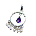 Multi Stone Eye-catching Egyptian Sterling Silver multiple Emilia Feminine multicolor Pendant Jewellery