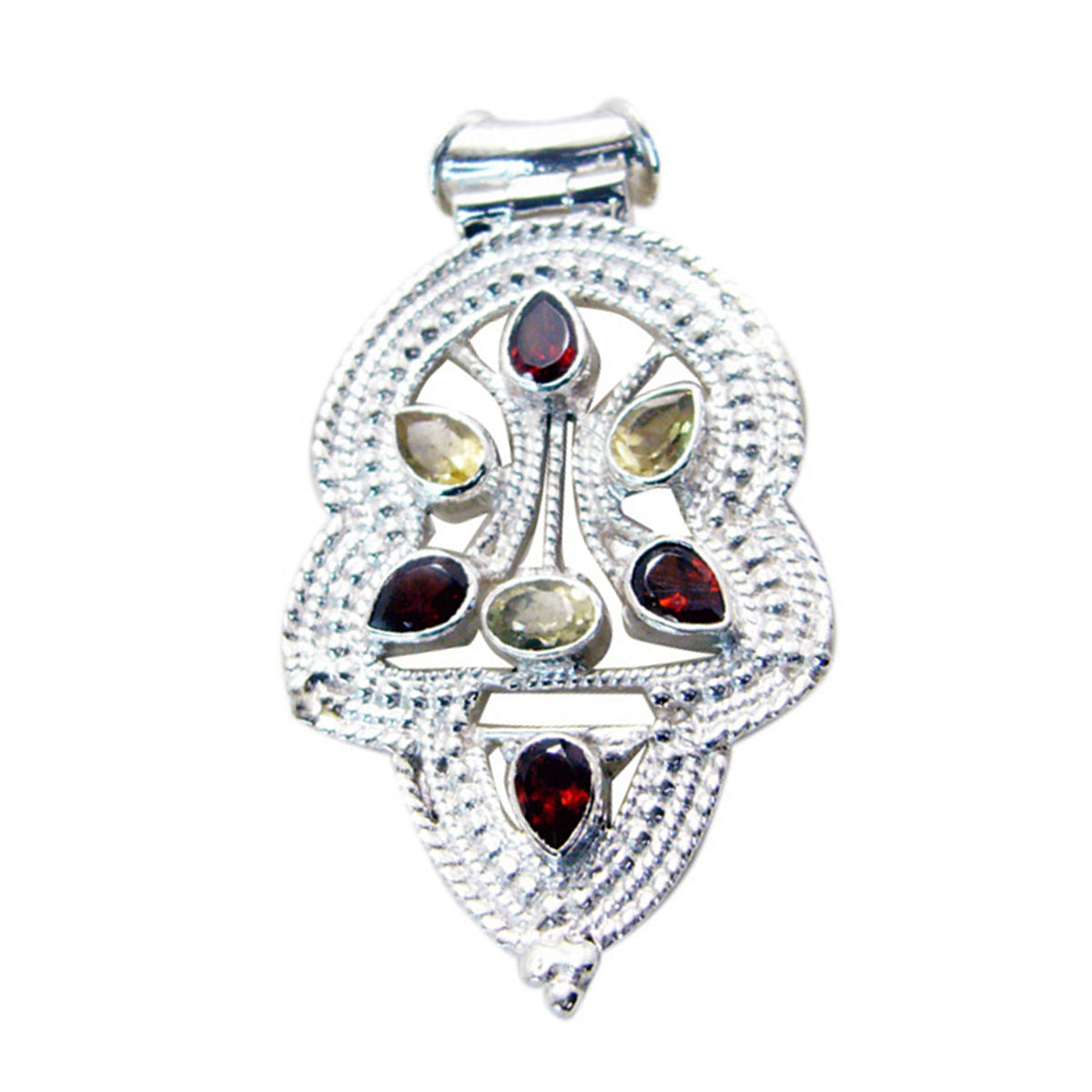 Multi Stone Statement Russian 925 Silver multiple multicolor Pendant Image principale du produit