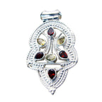 Multi Stone Statement Russian 925 Silver multiple multicolor Pendant