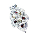 Multi Stone Statement Russian 925 Silver multiple Freya Rope-Wire multicolor Pendant Jewelry