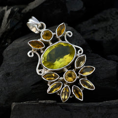 Statement-Anhänger aus türkischem Silber mit mehreren Steinen, mehrere Ines, glamouröser mehrfarbiger Schmuck