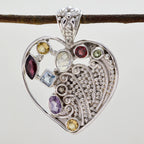 Multi Stone Edgy Moroccan Silver multiple Laura Rope-Wire multicolor Pendant Jewelry