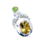 Multi Stone Featherlight German Sterling Silver Toi et Moi Aisha wedding multicolor Pendant Jewellery