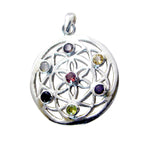 Multi Stone Statement French 92.5 Silver multiple Sophia Retro multicolor Pendant Jewellery