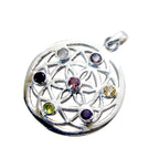 Multi Stone Statement French 92.5 Silver multiple Sophia Retro multicolor Pendant Jewellery