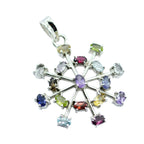 Multi Stone Eye-catching Moroccan Sterling Silver multiple Ivana valentine multicolor Pendant Jewellery
