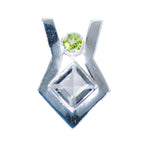 Multi Stone Featherlight Latin American Sterling Silver Toi et Moi multicolor Pendant