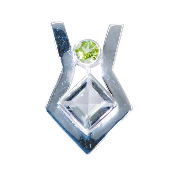 Multi Stone Featherlight Latin American Sterling Silver Toi et Moi multicolor Pendant