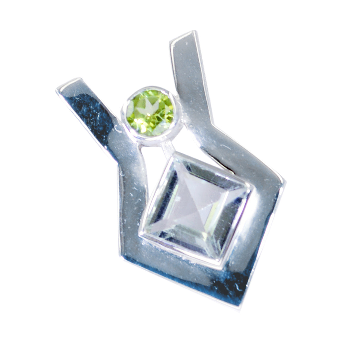 Multi Stone Featherlight Latin American Sterling Silver Toi et Moi Milagros Signet multicolor Pendant Jewellery