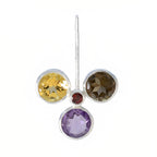 Multi Stone Featherlight Turkish Sterling Silver quarter Sofía Contemporary multicolor Pendant Jewellery