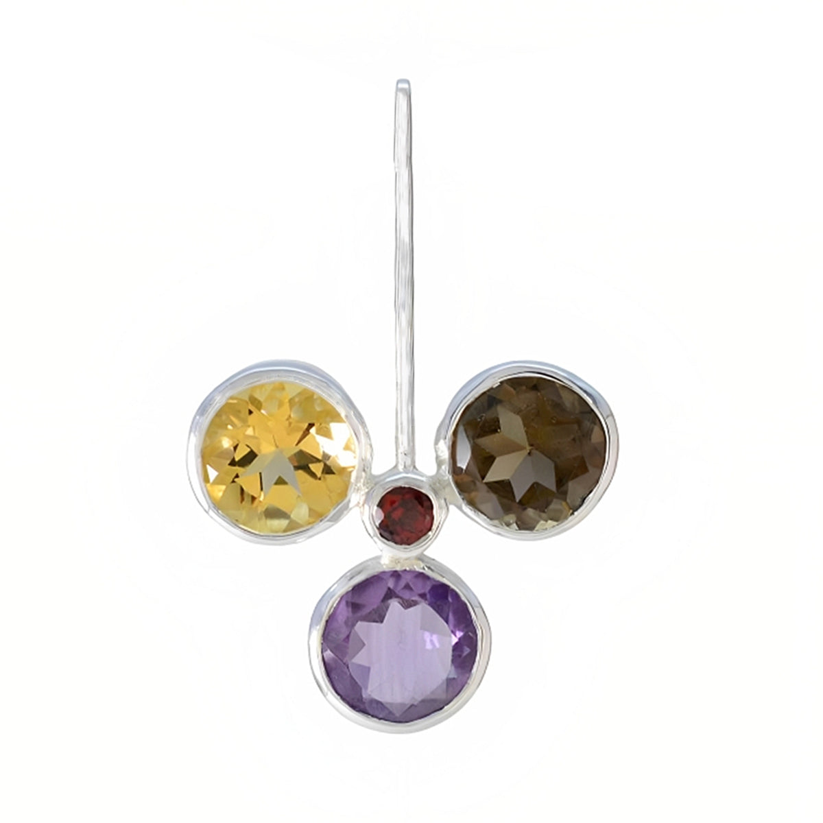 Multi Stone Featherlight Turkish Sterling Silver quarter Sofía Contemporary multicolor Pendant Jewellery