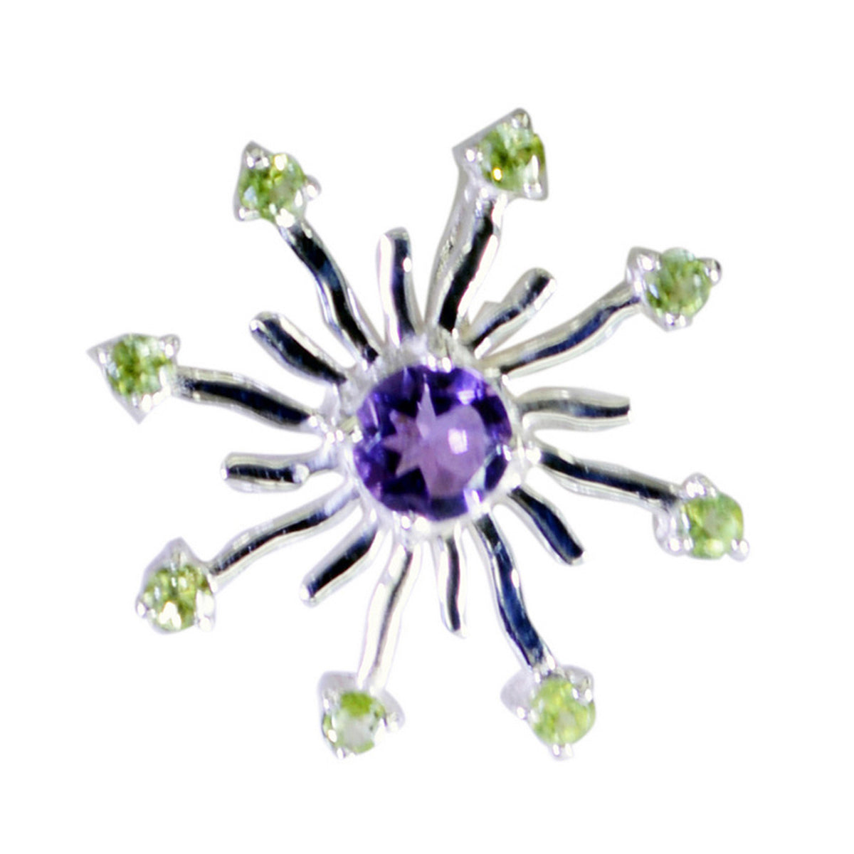 Multi Stone Essential Moroccan 925 Silver multiple multicolor Pendant Immagine principale del prodotto