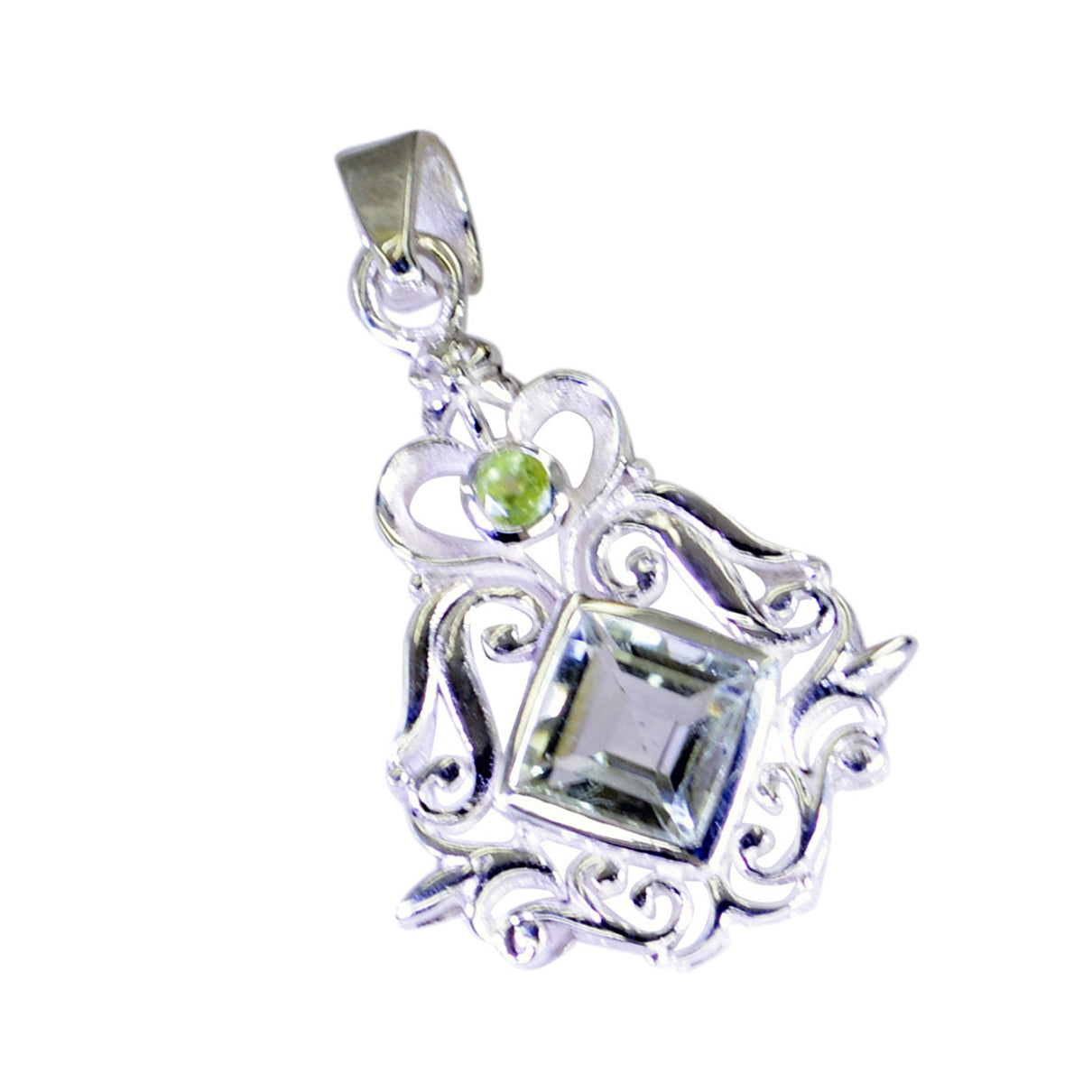 Multi Stone Classic Turkish 925 Silver Toi et Moi Camilla Bubble multicolor Pendant Jewelry