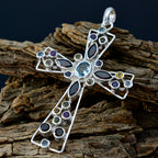 Multi Stone Statement Latin American Silver multiple Teresa Fairytale multicolor Pendant Jewelry