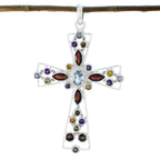 Multi Stone Statement Latin American Silver multiple multicolor Pendant