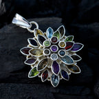 Multi Stone Statement Latin American 925 Silver multiple Micaela Ethnic multicolor Pendant Jewelry
