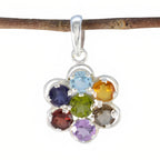 Multi Stone Whisper-thin Turkish 925 Silver multiple multicolor Pendant