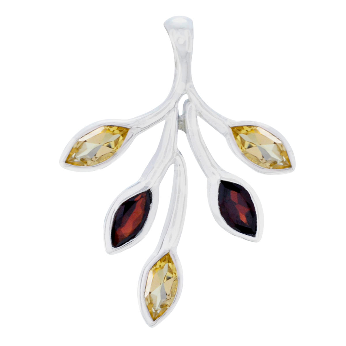 Multi Stone Eye-catching Mexican Sterling Silver Penta multicolor Pendant