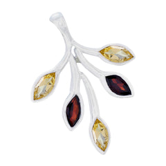 Multi Stone Eye-catching Mexican Sterling Silver Penta Teresa Feminine multicolor Pendant Jewellery