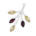 Multi Stone Eye-catching Mexican Sterling Silver Penta Teresa Feminine multicolor Pendant Jewellery