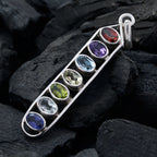 Multi Stone Tiny Mexican 925 Silver Hepta Aurora Trendy multicolor Pendant Jewelry