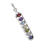 Multi Stone Tiny Mexican 925 Silver Hepta Aurora Trendy multicolor Pendant Jewelry