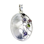 Multi Stone Statement Mexican 925 Silver Penta multicolor Pendant