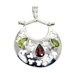 Multi Stone Statement Latin American 92.5 Silver Trilogy multicolor Pendant
