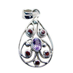 Multi Stone Statement Russian Silver multiple multicolor Pendant