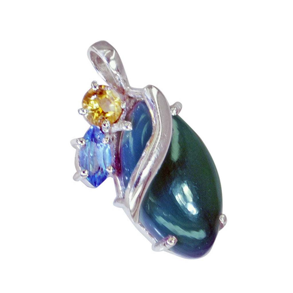 Multi Stone Classic American Silver Trilogy Pauline wedding multicolor Pendant Jewelry