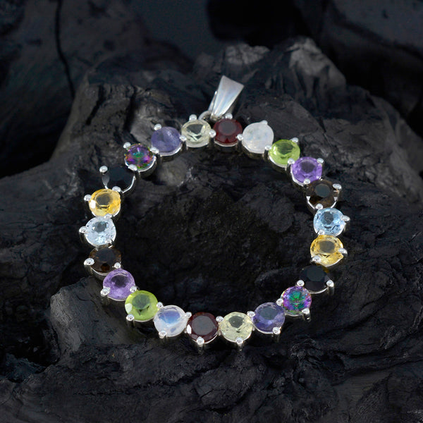 Multi Stone Essential Turkish Silver multiple Ivana wedding multicolor Pendant Jewelry
