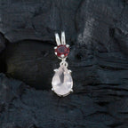 Minimalistischer japanischer Sterlingsilber-Anhänger „Toi et Moi Haruka“ mit mehreren Steinen, moderner mehrfarbiger Schmuck