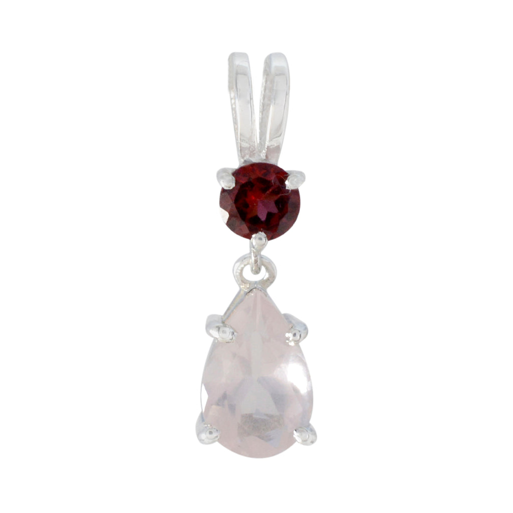Multi Stone Minimalist Japanese Sterling Silver Toi et Moi multicolor Pendant