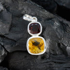 Multi Stone Whisper-thin Egyptian Silver Toi et Moi Ines valentine multicolor Pendant Jewelry