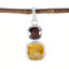 Multi Stone Whisper-thin Egyptian Silver Toi et Moi multicolor Pendant