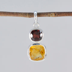 Multi Stone Whisper-thin Egyptian Silver Toi et Moi Ines valentine multicolor Pendant Jewelry