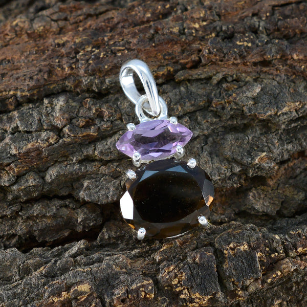 Multi Stone Dainty Moroccan 92.5 Silver Toi et Moi Layla Heart multicolor Pendant Jewellery