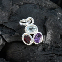 Multi Stone Delicate Egyptian 92.5 Silver Trilogy Lea Modern multicolor Pendant Jewellery