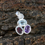 Multi Stone Delicate Egyptian 92.5 Silver Trilogy Lea Modern multicolor Pendant Jewellery
