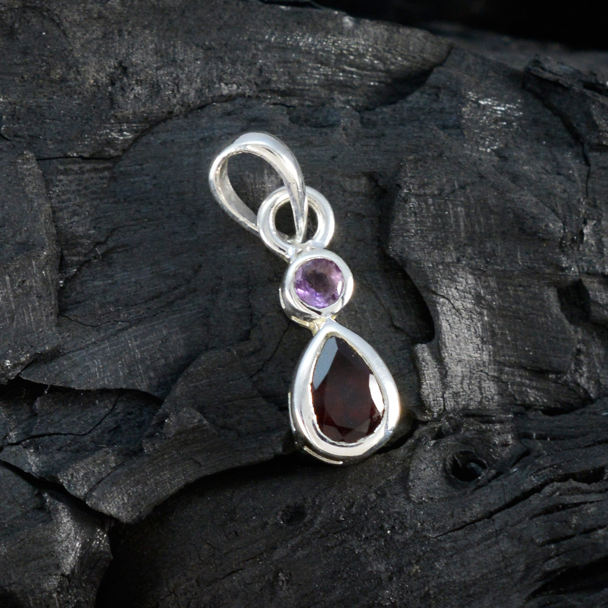 Multi Stone Delicate Mexican 925 Silver Toi et Moi Lily Trendy multicolor Pendant Jewelry