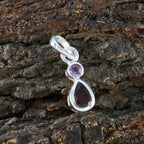 Multi Stone Delicate Mexican 925 Silver Toi et Moi Lily Trendy multicolor Pendant Jewelry