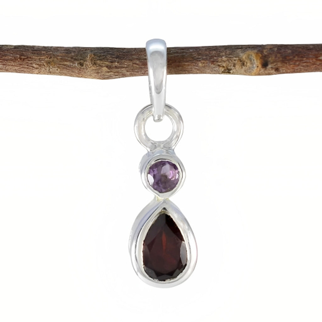 Multi Stone Delicate Mexican 925 Silver Toi et Moi multicolor Pendant