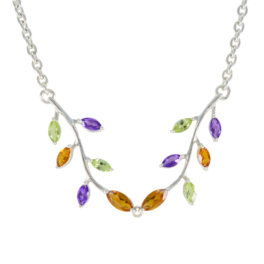 Multi Stone Statement American 925 Silver multiple multicolor Pendant